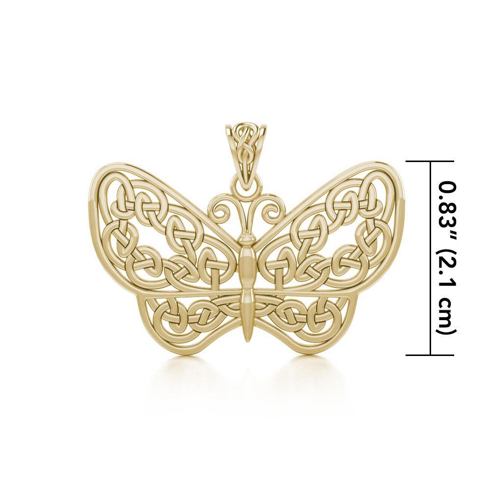 Celtic Butterfly Solid Gold Pendant GPD4119 - Jewelry
