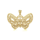 Celtic Butterfly Solid Gold Pendant GPD4119