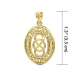 Celtic Infinity Knotwork Solid Gold Pendant GPD4133 - Jewelry