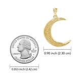 Celtic Crescent Moon 14K Yellow Gold Pendant GPD4201 - Jewelry