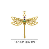 Lovely Spiritual Chakra Dragonfly 14K Yellow Gold Pendant GPD4214