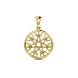 Elven Star with Crescent Moon Solid Gold Pendant GPD4279