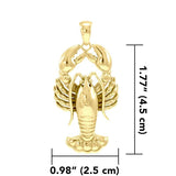 Lobster Solid Gold Pendant GPD4381 - Jewelry