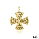Brigid Ashwood Templar Celtic Cross Solid Gold Pendant GPD458 Luxury Celtic Jewelry Gift For Her by GPD458