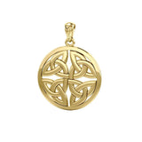 Celtic Trinity Quaternary Knot Solid Gold Pendant GPD4637 - Jewelry