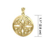 Celtic Trinity Quaternary Knot Solid Gold Pendant GPD4637 - Jewelry