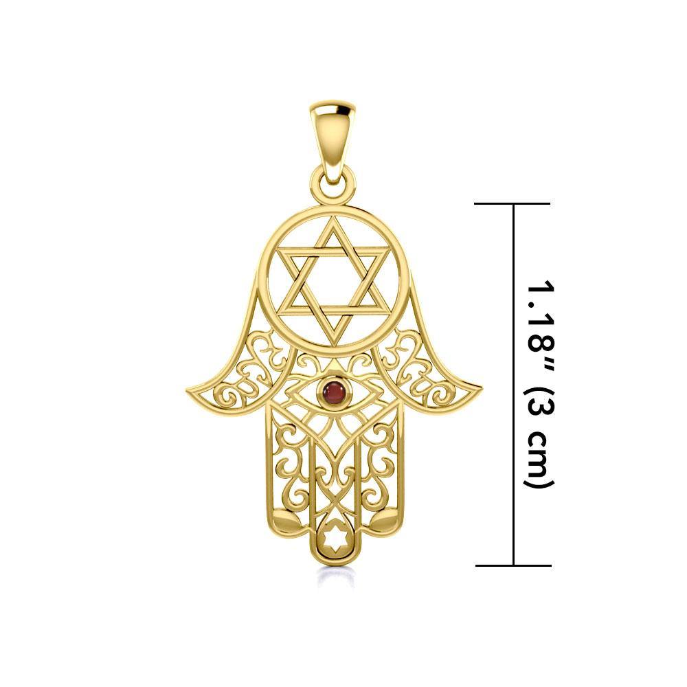 14K Gold Star Of David Diamond Necklace