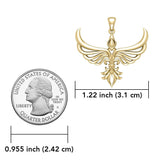 Phoenix with Fleur De Lis Solid Gold Pendant GPD5089 - Jewelry