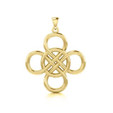 Celtic Four Point Infinity Knot Solid Gold Pendant GPD5131