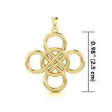 Celtic Four Point Infinity Knot Solid Gold Pendant GPD5131 - Jewelry