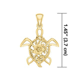 Sea Turtle Filigree Pendant in 14k Gold GPD5138 - Jewelry