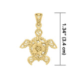 Sea Turtle Filigree Flower Pendant in 14k Gold GPD5139 - Jewelry
