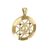 Peace Centralization Solid Gold Pendant with Gemstones GPD5143 - Jewelry