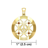 Peace Centralization Solid Gold Pendant with Gemstones GPD5143 - Jewelry