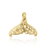 Whale Tail Filigree Pendant in 14k Gold GPD5145