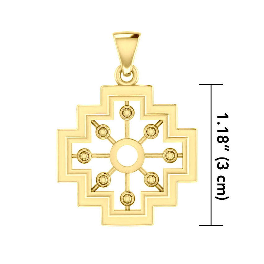 A symbol of the old cultures ~ Solid Gold Inka Cross Pendant GPD5148