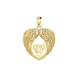 Feel the Tranquil in Angels Wings Solid Gold Pendant with Trinity Knot GPD5456