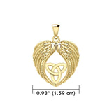 Feel the Tranquil in Angels Wings Solid Gold Pendant with Trinity Knot GPD5456 - Jewelry