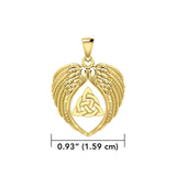 Feel the Tranquil in Angels Wings Solid Gold Pendant with Triquetra GPD5457 - Jewelry