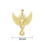 Solid Gold Winged Goddess Pendant GPD5470 - Jewelry