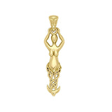 Solid Gold Celtic Goddess Pendant GPD5471