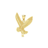 Flying Owl Solid Gold Pendant GPD5476 - Jewelry