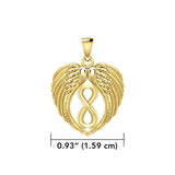Feel the Tranquil in Angels Wings Solid Gold Pendant with Infinity GPD5479 - Jewelry