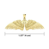 Guardian Angel Wings Solid Gold Pendant with Libra Zodiac Sign GPD5521 - Jewelry