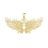 Guardian Angel Wings Solid Gold Pendant with Scorpio Zodiac Sign GPD5522