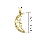 Crescent Moon Solid Gold Pendant GPD5611 - Jewelry