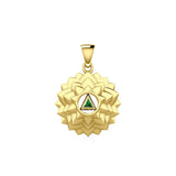 Crown Chakra with Recovery Gemstone Symbol Solid Gold Pendant GPD5631 - Jewelry