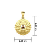 Crown Chakra with Recovery Gemstone Symbol Solid Gold Pendant GPD5631