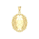 Star Solid Gold Pendant with Genuine White Quartz GPD5632