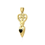 Goddess with Heart Gemstone 14K Solid Gold Pendant GPD5657 - Jewelry
