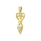 Goddess with Heart Gemstone 14K Solid Gold Pendant GPD5657 - Jewelry