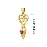 Goddess with Heart Gemstone 14K Solid Gold Pendant GPD5657 - Jewelry