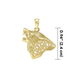 Celtic Wolf Solid Gold Pendant GPD5662