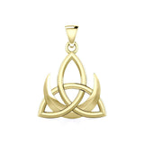 Crescent Moon with Celtic Trinity Solid Gold Pendant GPD5667