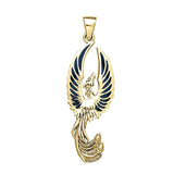 Alighting breakthrough of the Mythical Phoenix Solid Gold  Pendant GPD5680