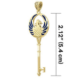 Phoenix Spiritual Enchantment Key Solid Gold Pendant GPD5685