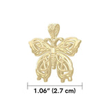 Celtic Butterfly Solid Gold Pendant GPD5688 - Jewelry