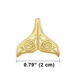 Celtic Spiral Whale Tail Solid Gold Pendant GPD5704