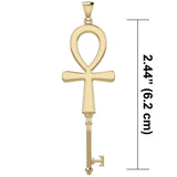 Ankh Spiritual Enchantment Key Solid Gold Pendant GPD5707 - Jewelry
