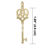 Celtic Heart Spiritual Enchantment Key Solid Gold Pendant GPD5708 - Jewelry