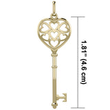 Heart Spiritual Enchantment Key Solid Gold Pendant GPD5709 - Jewelry