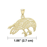 Celtic Mythical Raven Solid Gold Jewelry Pendant GPD5715 - Jewelry