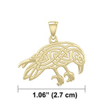 Celtic Mythical Raven Solid Gold Jewelry Pendant GPD5715
