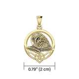 Owl & Celtic Solid Gold Pendant GPD5718 - Jewelry