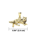 Celtic Running Wolf Solid Gold Pendant GPD5725