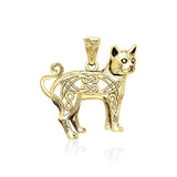 Celtic Cat Solid Gold Pendant GPD5737